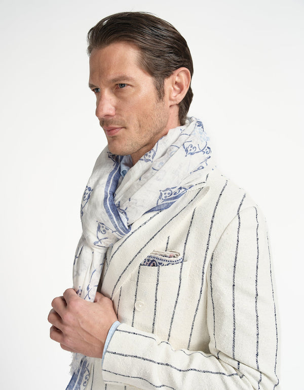 LUXURY LINEN MEDALLION PRINTED SCARF